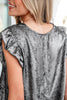 Gold Metallic Round Neck Ruffle Trim Sleeveless Top by Wild and Free Boutique