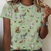 Round Neck All-Over Animal Print Short Sleeve Tee by FitiqueFit