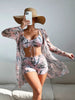 Mesh Cover-Up Three-Piece Swimwear Set – Bikini with Leg-Length Briefs by FitiqueFit
