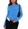 Slim Fit Long Sleeve Shirt | Women's Casual Crop Tops by FitiqueFit
