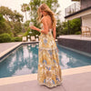 Women’s Fitted-Waist Floral Print Maxi Vintage Dress by FitiqueFit