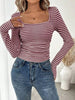 Striped Square Neck Long Sleeve T-Shirt by Simply Love