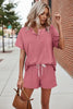 Solid Color Short Sleeve T-Shirt & Shorts Two-Piece Set | 5 Colors by FitiqueFit