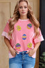 Sequined Easter Egg Short Sleeve T-Shirt by Wild and Free Boutique