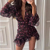 Floral Print Ruffled Long Sleeve Maxi Dress for Women by FitiqueFit