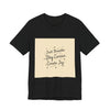 Just Breathe Stay Curious Create Joy Tee | messy handwriting shirt, doodle text design by Tristan’s Treehouse