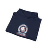 United by Baseball Hoodie | patriotic baseball graphic, vintage ballpark aesthetic by Tristan’s Treehouse
