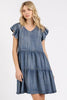V-Neck Ruffled Cap Sleeve Mini Dress For Women – Feminine, Elegant, Playful, Flattering & Stylish Dress for Various Occasions by Stevvex