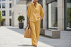 Women’s Casual Shirt and Full-Length Pants Set by FitiqueFit
