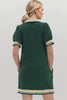 Trendy Contrast Short Sleeve Mini Dress Soft & Comfortable Casual Dress for Women by Stevvex
