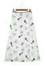 White Western Print Satin Long Skirt by Wild and Free Boutique