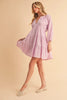 Notched Balloon Sleeve Tiered Mini Dress For Women–Trendy, Chic Style with Modern Balloon Sleeves, Tiered Layers for a Playful & Flirty Look by Stevvex