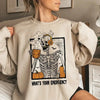 "What's Your Emergency" 911 Dispatcher Sweatshirt - Skeleton Halloween Crewneck by Dog Mom Hat