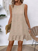 Women's Ruffle Lace-Up Mini Dress – Short Sleeve Loose Beach Dress by FitiqueFit