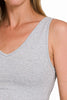 Zenana Cotton V-neck Cropped Cami Top