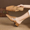 Retro Closed Toe Half Slippers | Women’s Low Heel Summer Sandals by FitiqueFit