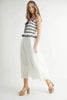 Crochet Stripe Knit Eyelet Mix Midi Dress – Crochet Midi Dress, Stripe Knit Dress, Eyelet Mix Dress, Trendy Midi Dress, Versatile Midi Dress by Stevvex