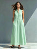 Women's Stand-Collar A-Line Maxi Dress – Resort & Vacation Style by FitiqueFit