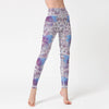 💜 Marble Print High-Waist Yoga Leggings – Sculpted Fit in Bold Purple by FitiqueFit