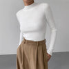 Women’s Tight Fit Crew Neck Knitted Top – Slim Sweater by FitiqueFit
