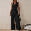Women's Strap High-Waist Sleeveless Jumpsuit – Ice Silk Casual Wide-Leg by FitiqueFit