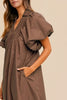Smocked Puff Sleeve Midi Dress For Women – Feminine and Stylish Midi Dress with Dramatic Puff Sleeves and Flattering Smocked Bodice by Stevvex