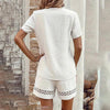 Boho Chic Lace Detail Outfit V-Neck Short Sleeve Summer Set by FitiqueFit