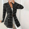 Women’s Plaid Double-Breasted Blazer by FitiqueFit