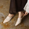 Handmade Sheepskin Ruched Mule Slides – Square Toe Low Heel by FitiqueFit