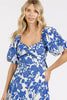 New Summer Cutout Back Floral Sweetheart Neck Puff Sleeve Dress – Unique, Romantic and Trendy Floral Dress with Puff Sleeves and Cutout Back by Stevvex