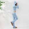 Women’s Knitted Hooded Two-Piece Set – Cardigan & High-Waisted Pants Suit by FitiqueFit