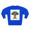 Curage Is a Universal Language Crewneck Sweatshirt — Teistan’s Tree House Back Patch by Tristan’s Treehouse