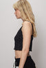 POL Polka Dot Adjustable Strap Cropped Knit Cami