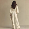 Women’s Round Neck Sweatshirt & Pants Set – Casual Long Sleeve Two-Piece Outfit by FitiqueFit