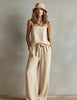 Women's Spaghetti Strap Cami Top & Wide-Leg Pants Two-Piece Set by FitiqueFit