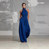 Women's Belted Pleated Jumpsuit – High-Waist Cinched Sleeveless by FitiqueFit
