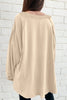 Beige Solid Color Raw Seam Patchwork Baggy Sweatshirt by Wild and Free Boutique