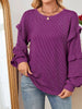 Ruffled Long Sleeve Knit T-Shirt by Simply Love