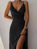 Ruched Slit Spaghetti Strap Dress by Wild and Free Boutique