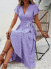 Summer Floral Boho Dress - Short Sleeve Ruffle Flowy Maxi Dresses by FitiqueFit