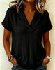 Women's Knitted Short-Sleeve Butterfly Collar Top by FitiqueFit