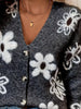 Floral Print Button-Up Knit Cardigan by Wild and Free Boutique