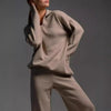 Women’s Fall Winter Two-Piece Set – Loose Collar Sweater Casual Outfit by FitiqueFit