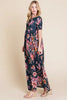 Floral Short Sleeve Maxi Dress – Elegant Maxi Dress, Floral Short Sleeve Dress, Shirred Maxi Dress, Flowing Silhouette Dress, Comfortable Summer Dress, Flattering Dress for Various Occasions, Versatile Maxi Dress by Stevvex