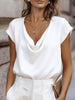 Women's Short-Sleeve Turtleneck Top – Loose Fit Casual Pullover by FitiqueFit