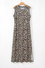 Luxury Leopard Print Sleeveless Maxi Dress Modern & Trendy Statement Piece Charming Dress by Stevvex