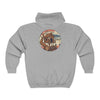 Love Vibes Zip Hoodie —Tristan’s Treehouse Rustic Lakeside Circle Illustration by Tristan’s Treehouse