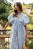 Floral Smock Detail Puff Sleeve Summer Dress – Feminine Floral Smocked Puff Sleeve Dress with Delicate Details for Casual and Special Occasions by Stevvex