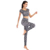 Printed navel short-sleeved quick-drying dance dress by FitiqueFit