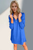 Double Take Textured Zip Long Sleeve Dress Classic Zip-Up Dress for Women Comfortable Outdoor Dress by Stevvex